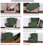 Turquoize Wingback Chair Covers 2 Piece Wing Chair Slipcover Stretch Slipcovers - Image 6