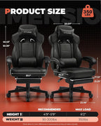 GTPLAYER Gaming Chair with Footrest, Big and Tall Game Chair 350lb Racing Style - Image 3