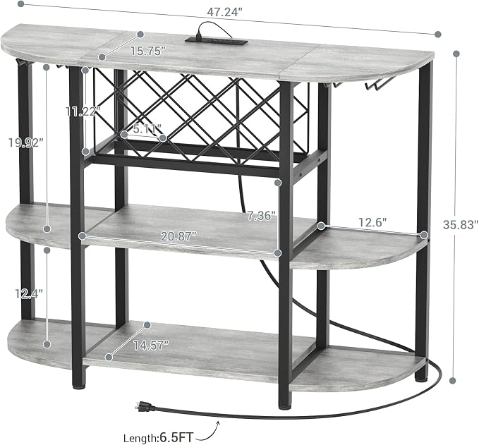 Unikito 4-Tier Metal Coffee Bar Cabinet - Image 2