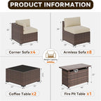 Aoxun Patio Furniture Sets, 15-Piece Outdoor Patio Furniture - Image 2