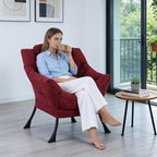 MBOOYOME Lazy Chair, Modern Soft Reading Chair Accent Contemporary Sofa Chair - Image 2