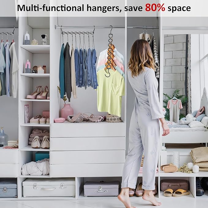 12 Pack Space Saving Hangers for Clothes, Sturdy Metal Hangers Heavy Duty Magic - Image 5