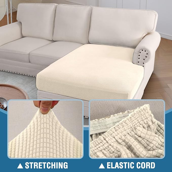 H.VERSAILTEX Sectional Couch Covers 1 Piece Chaise Slipcover L Shape Separate - Image 6