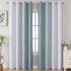 Stone Blue and Greyish White Blackout Curtains Living Room 102 Inches Long | - Image 2