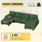 JUMMICO Sectional Couches for Living Room, U Shaped Couch - Image 2