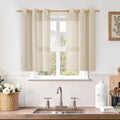 Short Linen Curtains 40 Inch Length by LAMIT