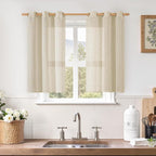 Short Linen Curtains 40 Inch Length by LAMIT