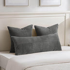 Fancy Homi 2 Packs Dark Gray Big Decorative Throw Pillow Covers 24x24 Inch - Image 5