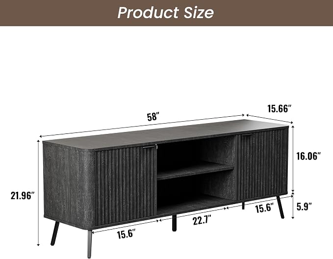 Fatmok 58" Fluted TV Stand - Image 2