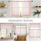 Cafe Curtains 36 Inch Length Tier 2 Pieces, Modern Soft Airy Sheer Kitchen - Image 6