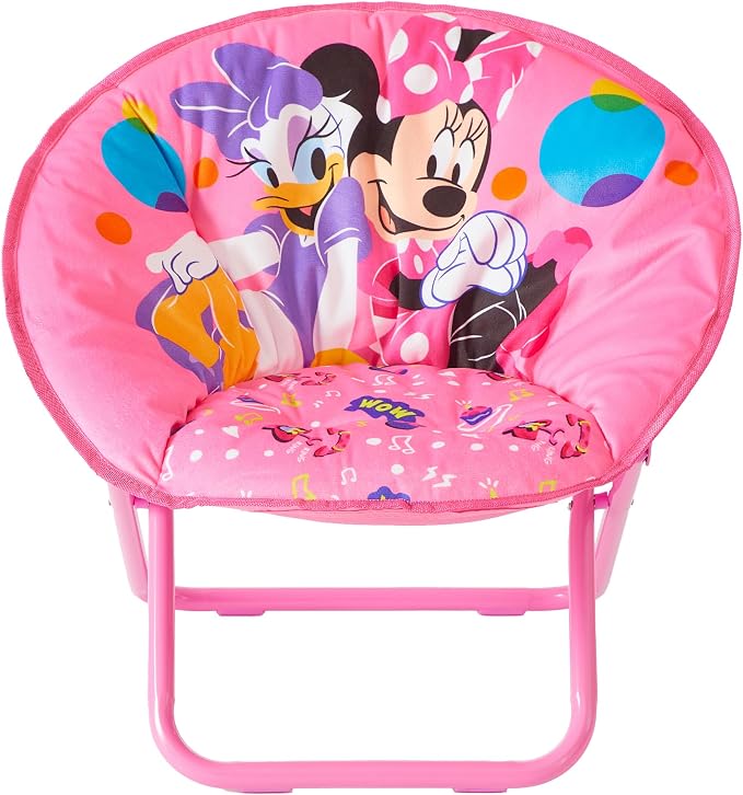 Disney Minnie Mouse Toddler Folding Saucer Chair – 19" Soft Plush Seat by IdeaNuovaCharacterShop