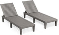 Outdoor Chaise Lounge Chairs Set of 2, 5-Position Adjustable Tanning Lounge by NBYSGO