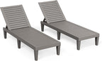 Outdoor Chaise Lounge Chairs Set of 2, 5-Position Adjustable Tanning Lounge by NBYSGO