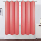 Coral Thermal Blackout Curtains/42 x 72 Inch/Set of 2 Panels Room Darkening - Image 2
