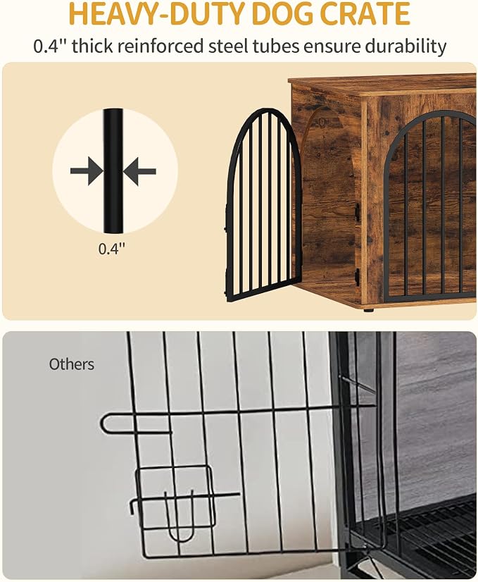 Hzuaneri 39.4" Wooden Dog Crate Furniture, Indoor Dog Kennel Dogs Cage - Image 5