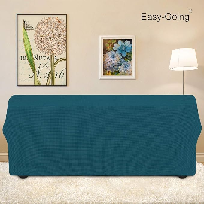 Easy-Going Stretch 4 Seater Oversized Sofa Couch Cover Peacock Blue | 1-Piece - Image 3
