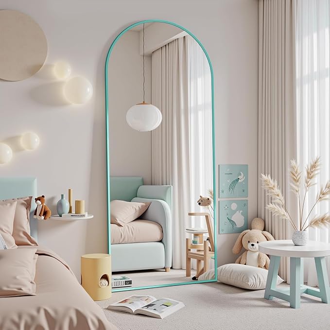 Antok 58" x18” Arched Full Length Floor Mirror, Free Standing/Wall Mount/Leaning - Image 2