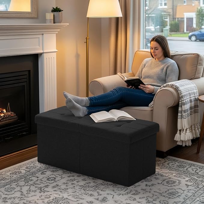 30.5-INCH Storage Ottoman Bench, Footrest - Image 6