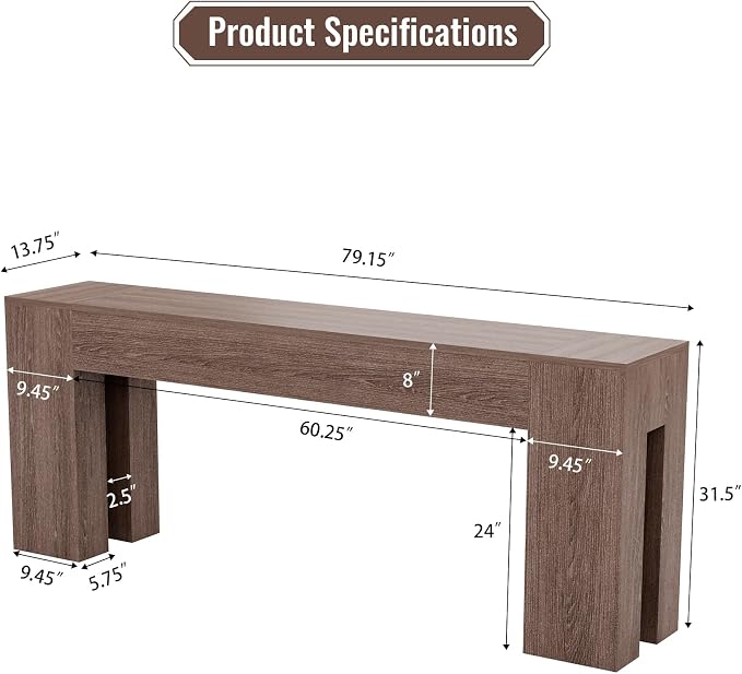 Epecoya Extra Long Sofa Console Table - Image 6
