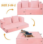 Futon Sofa Bed with Pillow, 3-in-1 Sleeper Sofa Bed with Removable Cover - Image 3