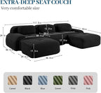 Boneless Sectional Couch, No Assembly Required, 117.3” U Shaped Modular Cloud - Image 3