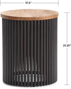SIMPLIHOME Demy Metal and Wood Accent Table - Image 3