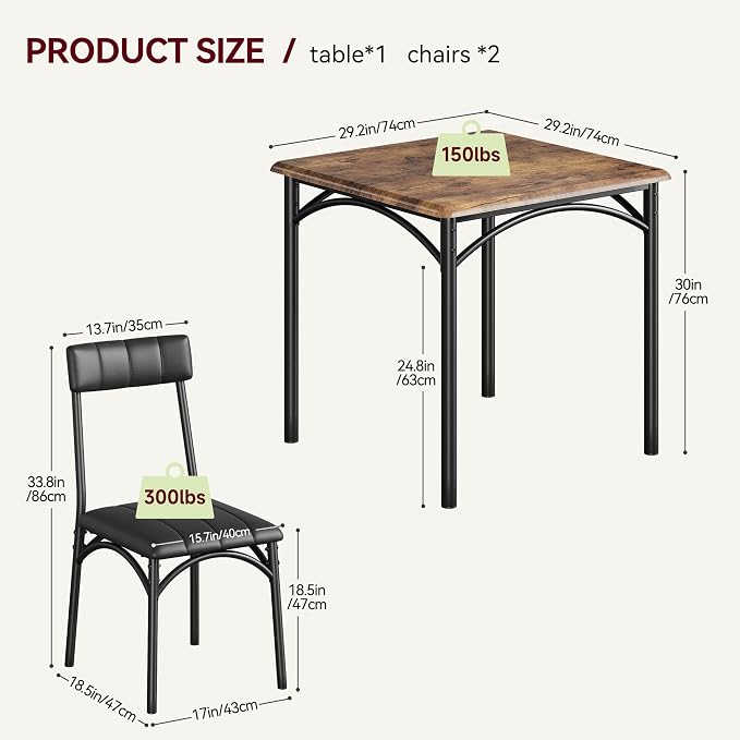 GAOMON 3-Piece Dining Table Set - Image 8