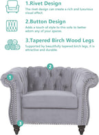 QHITTY 3 Piece Living Room Set, Sectional Chesterfield Sofa Chair Contemporary - Image 3