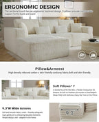 110" Cloud Sectional Couch, Modular Sectional Sofa - Image 5