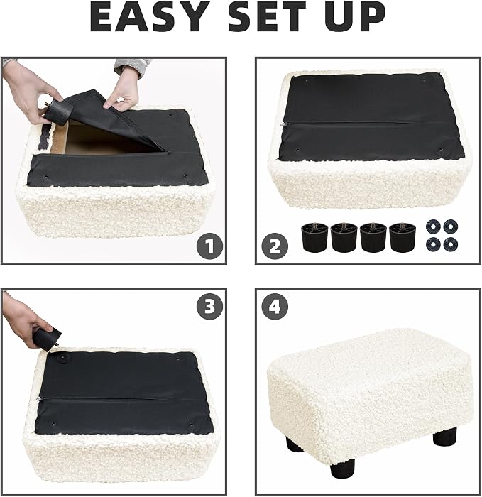 CAROLMADE Small Foot Stool Ottoman Footstool - Image 7