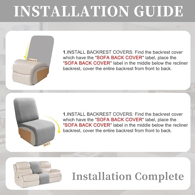 100% Waterproof Sectional Recliner Couch Covers - Image 7
