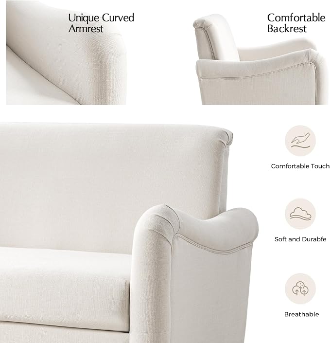 EcoHarbor Living 50.5" Mid-Century Modern Couch, Upholstered Sofa - Image 6
