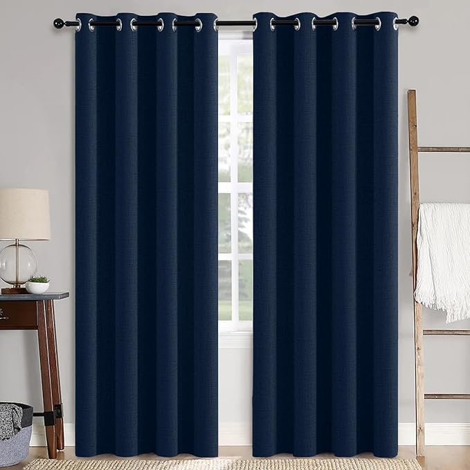 MIULEE 100% Blackout Linen Curtains by MIULEE