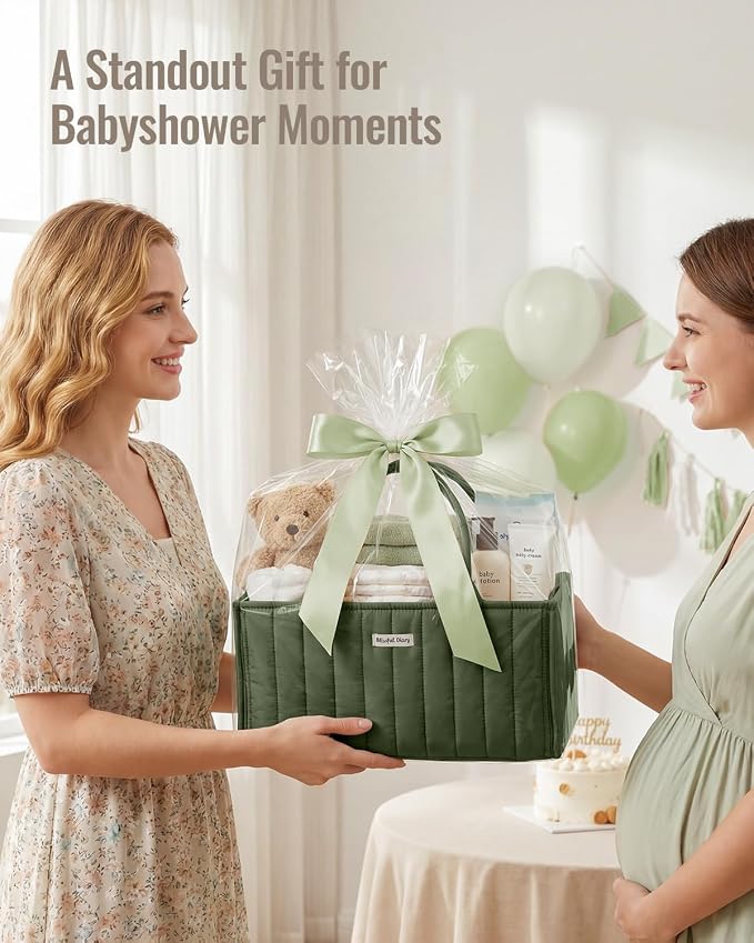 Blissful Diary Baby Diaper Caddy Organizer, Stylish Storage Basket - Image 9