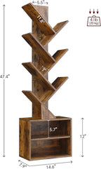SUNMORY 6 Tier Tree Bookshelf, Small Bookcase - Image 2
