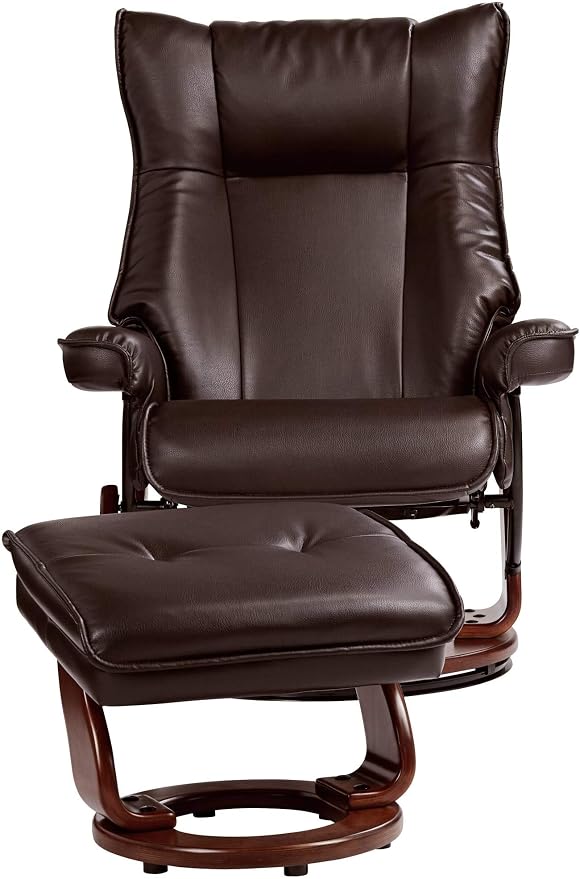 Benchmaster Morgan Java Swivel Faux Leather Recliner Chair - Image 7