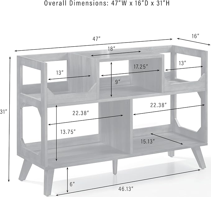 Crosley Furniture Asheville Mid-Century Modern Media Console Record Player Stand - Image 3