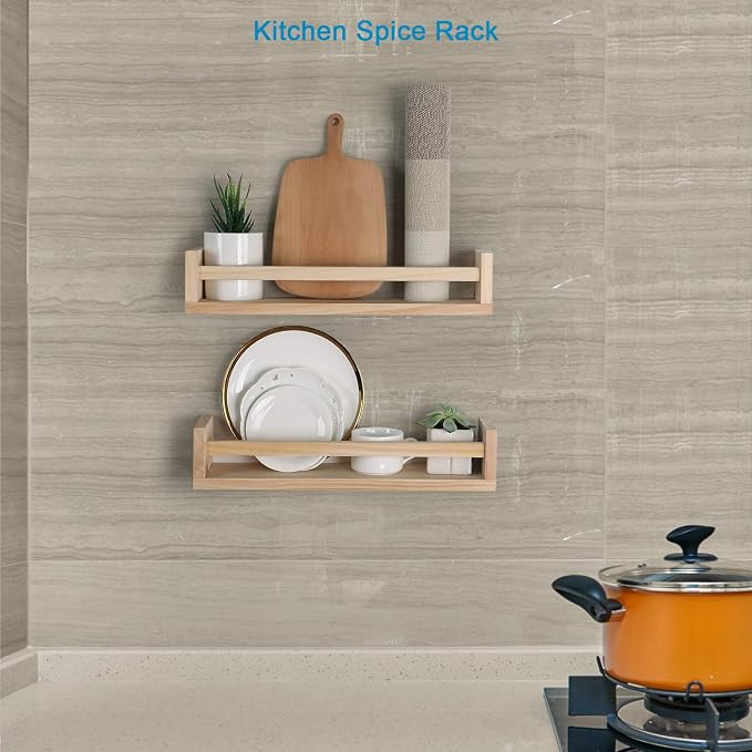 JORIKCHUO Nursery Book Shelves, Kitchen Spice Rack, or Rustic Wall Mounted - Image 2