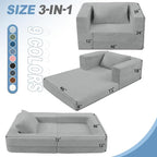 Futon Sofa Bed with Pillow, 3-in-1 Sleeper Sofa Bed with Removable Cover - Image 3