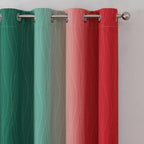 Red and Green Ombre Blackout Curtains 52Wx54L 2 Panels | Ombre Christmas - Image 4