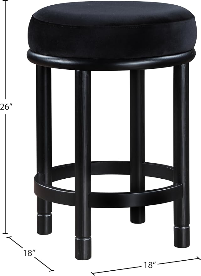 Meridian Furniture 977Black-C Monette Collection Art Deco Counter Stool - Image 3