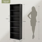 GRUSIGN 71" Tall 6-Tier Bookshelf, Large Open Display Bookcase - Image 2