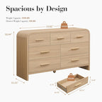Curved 7-Drawer Dresser for Bedroom, 53.82" Wide Modern Chest of Drawers - Image 2