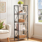HOOBRO Bookshelf, 5-Tier Industrial Bookcase, Book Shelf Storage Organizer - Image 9