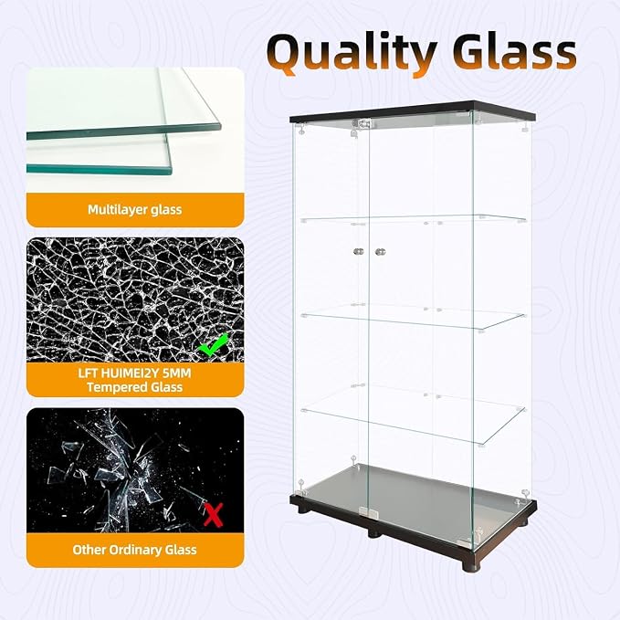 LFT HUIMEI2Y Glass Display Cabinet 4-Shelf - Image 3