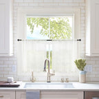 MIULEE 2 Panels Kitchen Tiers Half Window Sheer Curtains 29 X 24 Inch Ivory | by MIULEE