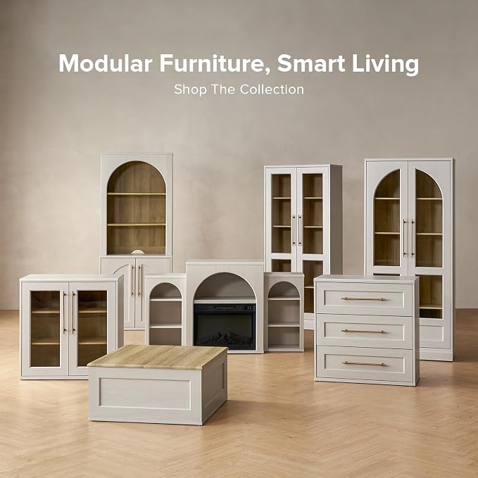mopio Blake Buffet Cabinet, Small Modular Accent Display Sideboard - Image 8