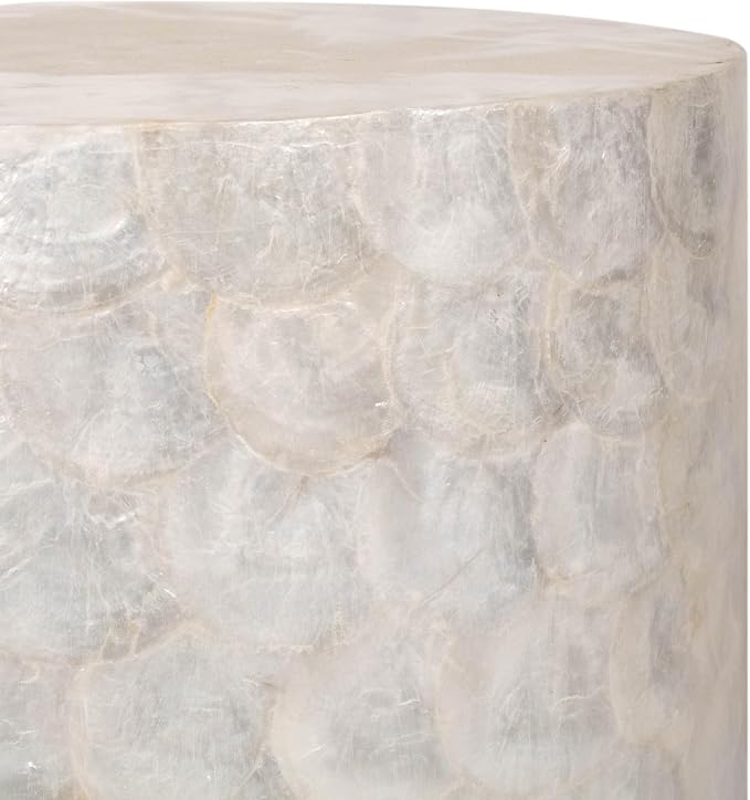 East at Main Capiz Shell Side Table – White Accent Table, Small Decorative - Image 5