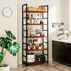 NUMENN 5 Tier Bookshelf, Tall Bookcase Shelf Storage Organizer, Modern Book - Image 2