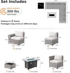 ovios 7 Pieces Patio Furniture Set, Outdoor Wicker Sectional Sofa - Image 8